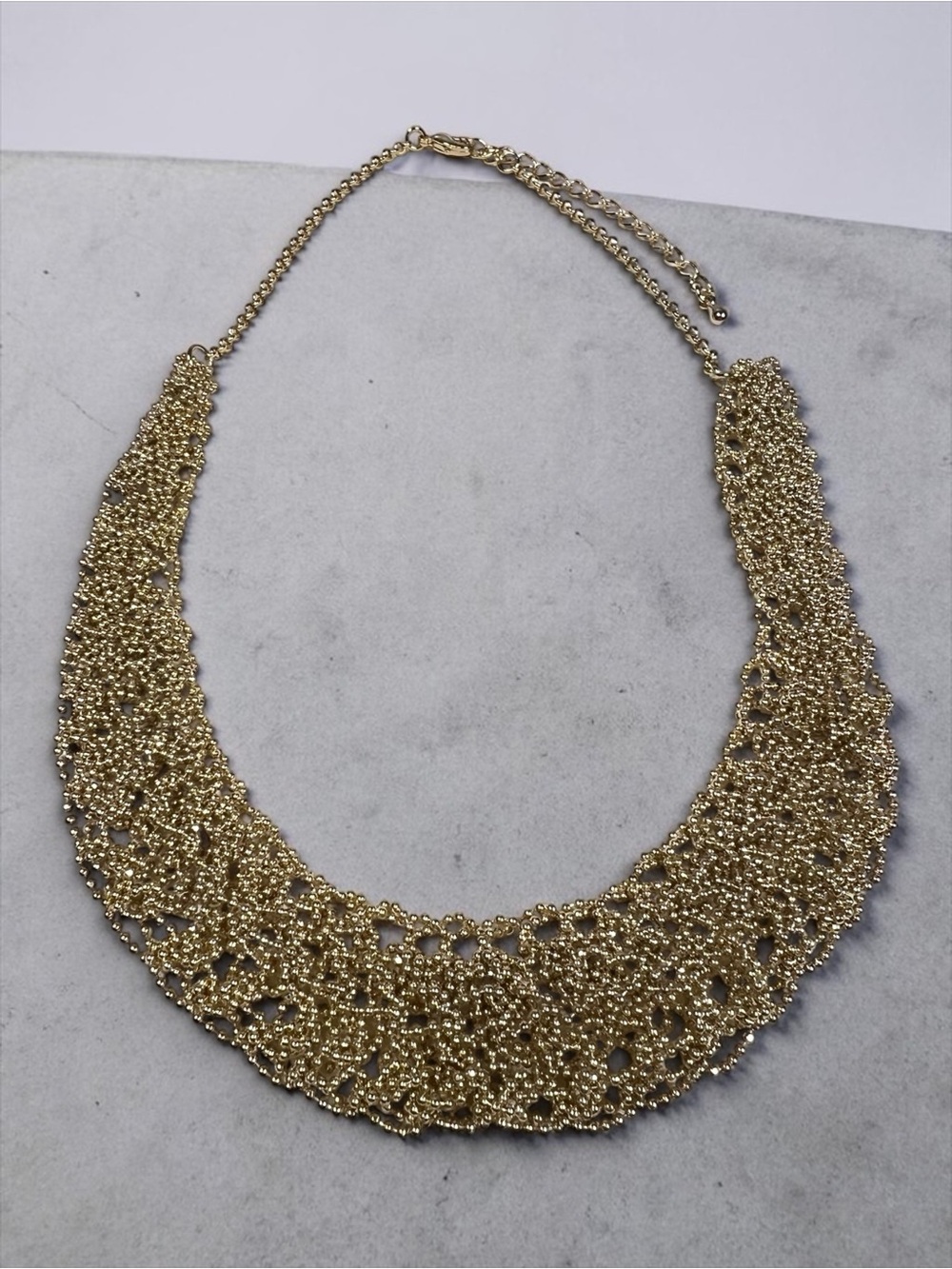 Light Gold Statement Bib Necklace - Women Jewelry